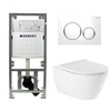 QeramiQ Salina Toiletset - rimless - diepspoel - softclose - quickrelease zitting - Geberit Sigma20 bedieningsplaat glans wit - wit SW98657