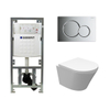 Wiesbaden Vesta Ensemble encastré - compact - 47cm - à fond creux WC suspendu - fermeture douce - déverrouillage rapide - sans bride - plan de couverture simga01 - chrome brillant SW98665
