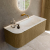 Mondiaz KURVE-DLUX Ensemble de meuble de salle de bains - 115x46x40cm - 1 tiroir - 1 porte - lavabo solid surface - droit - sans trou de robinet - Dusk SW1414918