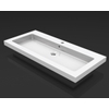 Wiesbaden Kera lavabo simple avec 1 trou de robinet 100x46x5 cm céramique brillant blanc SW102836