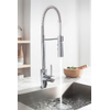 Crosswater Cook Keukenkraan enkele bediening - met flexibele veer uitloop - met handdouche - met bediening - hoogglans chroom SW104492