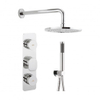 Crosswater Pier doucheset Dial drukknoppen inbouwkraan met hoofddouche 225mm met staafhanddouche chroom SW104174 Crosswater Pier doucheset Dial drukknoppen inbouwkraan met hoofddouche 225mm met staafhanddouche chroom SW104174