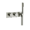 Crosswater MPRO Inbouw - thermostatisch bad/douchekraan horizontaal - met handdouche set - geborsteld RVS SW104189