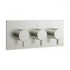 Robinet de douche thermostatique encastré Crosswater MPRO horizontal 2 robinets d'arrêt inox brossé SW104212