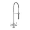 Crosswater Cook Keukenkraan dubbele bediening - met flexibele veer uitloop - met handdouche - met bediening - hoogglans chroom SW104487