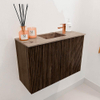 Mondiaz JOYA-DLUX 60cm toiletmeubel - kleur Walnut - Wastafel FAYE positie Midden 1 kraangat kleur Arena. SW1424319