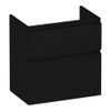 BRAUER Delight meuble sous-lavabo peu profond - 60x39x60cm - 2 tiroirs softclose - sans poignées - 1 découpe pour siphon - Timber Black SW1199479