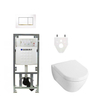 Villeroy et Boch Subway 2.0 Set de toilette softclose et sans bride avec réservoir Geberit et plaque de commande blanc​ SW106381