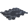 La mosaïque Mosaic Factory Valencia - 27,6x32,9cm - carrelage mural - Hexagone - Verre recyclé Noir mat/brillant SW787162