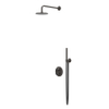IVY Concord ensemble de douche pluie encastré – douche de tête medium Ø 30 cm – bras de plafond 20 cm – barre de douche 90 cm – noir carbone brossé SW1031875