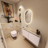 MONDIAZ TURE-DLUX Meuble WC 100cm Rosee. EDEN lavabo Frappe position gauche. Sans trou de robinet. SW1102965