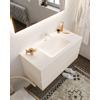 Mondiaz VICA Meuble Linen avec 2 tiroirs 100x50x45cm vasque lavabo Cloud centre 1 trou de robinet SW411015