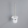 FugaFlow Eccelente Ensemble d’accessoires WC 3 pièces - porte-rouleau WC avec couvercle - brosse WC - crochet à serviette simple rond - Acier inoxydable brossé PVD SW1450625