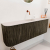 Mondiaz JOYA-DLUX 123.2cm toiletmeubel - ronding links en rechts kleur Shadow - Wastafel FAYE positie Midden Zonder kraangat kleur Meli. SW1424938