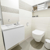 MONDIAZ OLAN Toiletmeubel 60x30x40cm met 0 kraangaten 1 lades talc mat Wastafel Lex links Solid Surface Wit SW473215