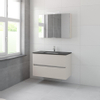 Bruynzeel Miko badmeubelset 66.5x101x51cm 1 kraangat 1 wasbak 2 lades met spiegelkast met softclose kasjmier grijs SW384570 Bruynzeel Miko badmeubelset 66.5x101x51cm 1 kraangat 1 wasbak 2 lades met spiegelkast met softclose kasjmier grijs SW384570