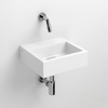 Clou Flush 1 Kit lave-mains 28x27x9cm sans trou de robinet Céramique blanc avec robinet, bonde et siphon chrome SW732256