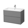 Adema Bella badmeubelset 80x45.5x55cm greeploos met overloop zonder spiegel mat grijs SW108339