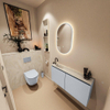 MONDIAZ TURE-DLUX Meuble toilette - 100cm - Clay - EDEN - vasque Ostra - position gauche - 1 trou de robinet SW1104772