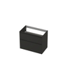 INK Wastafelonderkast - 80x45x65cm - 2 lades - greeploos - MDF lak - Antraciet mat SW693259