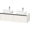 Duravit Ketho.2 Wastafelonderbouwkast - inclusief consoleplaat - met 2 laden - voor dubbele waskommen - 160x55x45.9cm - met handgrepen antraciet - wit supermat SW772729