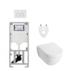 Villeroy & Boch Subway 2.0 DirectFlush toiletset - Geberit UP320 inbouwreservoir - softclose - Geberit Sigma20 glans wit met glanschroom ringen bedieningsplaat - ronde knoppen - white alpin SW32466