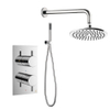 Crosswater MPRO Douche pluie encastrée - 20cm douche principale - bras mural - douchette à main - chrome SW108635