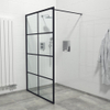 Marenza Bellini Inloopdouche - 140x200cm - helder glas - windows frame buitenzijde - anti kalk - mat zwart SW238199