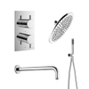 Crosswater MPRO Douche pluie encastrable - 30cm douche principale - bras mural - douchette à main - chrome SW108640