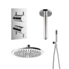 Crosswater MPRO Douche pluie encastrée - 30cm douche principale - bras plafond - douchette à main - chrome SW108641