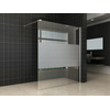 Wiesbaden Partly inloopdouche 160x200cm met 8mm NANO coating glas met satin band chroom SW110934