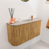 Mondiaz JOYA-DLUX 83.2cm toiletmeubel - ronding links en rechts kleur Oak - Wastafel FAYE positie Midden 1 kraangat kleur Opalo. SW1422162