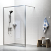 Sealskin Contour paroi de douche - 90x200cm - verre transparent avec cadre - 6mm - inox brossé SW296206