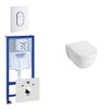 Villeroy & Boch Subway Compact Pack WC - réservoir encastré - à fond creux WC suspendu - plaque de déclenchement verticale - blanc SW158386