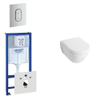 Villeroy & Boch Subway Compact Toiletset inbouwreservoir - diepspoel wandcloset bedieningsplaat verticaal - mat chroom (wit) SW158385