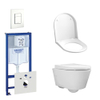 Throne Bathrooms Salina Compact toiletset bestaande uit inbouwreservoir, compact wandcloset met toiletzitting en bedieningsplaat verticaal/horizontaal wit SW158396 Throne Bathrooms Salina Compact toiletset bestaande uit inbouwreservoir, compact wandcloset met toiletzitting en bedieningsplaat verticaal/horizontaal wit SW158396