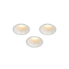QAZQA Dept spot encastrable - set de 3 - 7,8x7,8x6,5cm - dimmable - IP44 - blanc mat SW1209708