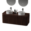 Royal Plaza Terra Edge Badkamermeubelset - 120x45.5x46cm - topblad - 2 lades - kastanje (walnoot) SW1471951