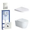 Duravit ME by Starck toiletset bestaande uit inbouwreservoir, diepspoel compact wandcloset met softclose toiletzitting en bedieningsplaat verticaal/horizontaal mat chroom SW158522 Duravit ME by Starck toiletset bestaande uit inbouwreservoir, diepspoel compact wandcloset met softclose toiletzitting en bedieningsplaat verticaal/horizontaal mat chroom SW158522