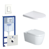Duravit Starck Me Toiletset - inbouwreservoir - diepspoel - wandcloset - softclose - bedieningsplaat verticaal/horizontaal - wit SW158523