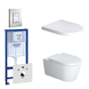 Duravit ME by Starck toiletset bestaande uit inbouwreservoir, diepspoel compact wandcloset met softclose toiletzitting en bedieningsplaat verticaal/horizontaal RVS SW158524 Duravit ME by Starck toiletset bestaande uit inbouwreservoir, diepspoel compact wandcloset met softclose toiletzitting en bedieningsplaat verticaal/horizontaal RVS SW158524