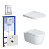 Duravit Starck Me Toiletset - inbouwreservoir - diepspoel - wandcloset - softclose - bedieningsplaat verticaal/horizontaal - RVS SW158524