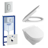 Villeroy en Boch O.Novo toiletset bestaande uit inbouwreservoir, diepspoel compact wandcloset met softclose en quick release toiletzitting en bedieningsplaat verticaal mat chroom SW158533 Villeroy en Boch O.Novo toiletset bestaande uit inbouwreservoir, diepspoel compact wandcloset met softclose en quick release toiletzitting en bedieningsplaat verticaal mat chroom SW158533