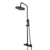 Wiesbaden Caral Ensemble de douche mural avec robinet thermostatique noir SW158722