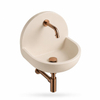 Saniclass Fuente Ensemble de lave-mains - 46.5x35x43.2cm - solid surface blanc cassé - robinet de lave-mains - bonde - siphon - cuivre brossé SW1587531