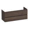 BRAUER Solution Wastafelonderkast - 120x46x50cm - 2 softclose greeploze lades - 2 sifonuitsparing - hout - black oak SW393119