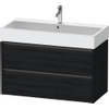 Duravit Ketho.2 Wastafelonderbouwkast - met 2 laden - 98.4x46x54.9cm - met grepen antraciet - eiken zwart mat SW772007