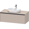 Duravit ketho 2 meuble sous lavabo avec plaque console avec 1 tiroir 120x55x45.9cm avec poignée anthracite taupe super mat SW771787
