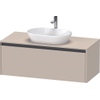 Duravit Ketho.2 Wastafelonderbouwkast - inclusief consoleplaat - met 1 lade - 120x55x45.9cm - met handgreep antraciet - taupe supermat SW771787