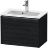 Duravit Ketho.2 Wastafelonderbouwkast - met 1 lade - 61x39x44cm - met greep antraciet - eiken zwart mat SW772836